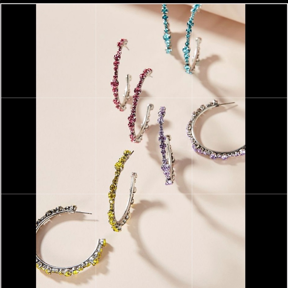 DANNIJO Alicia Swarovski Crystal Hoop Earrings - Picture 7 of 7